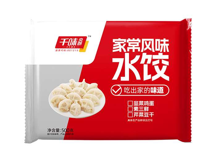 千味500g家常风味韭菜鸡蛋水饺（20袋）
